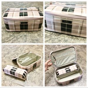 KATE SPADE COLIN COSMETIC SET PINK PLAID